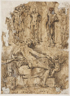 K I 070a verso
<br/>
Schetsblad met Geseling, Venus en Amor
<br/>
<em>Vaga, Perino del (Pietro Buonaccorsi) (1500/01-1547)</em>